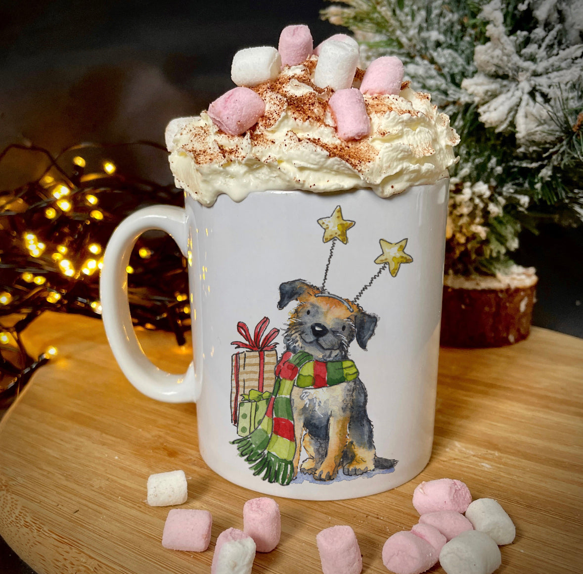 Border Terrier Christmas Ceramic Mug