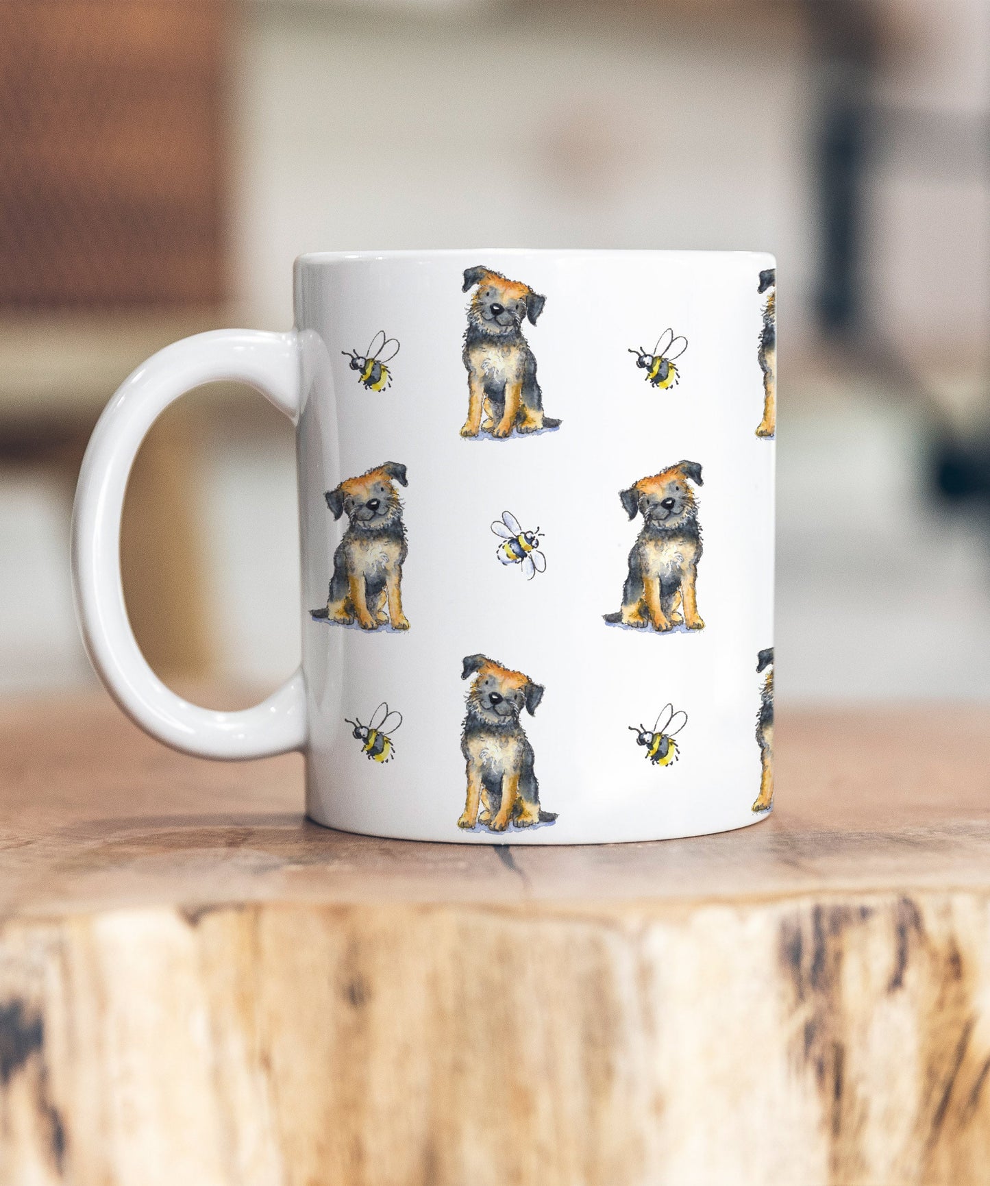 Border Terrier and Bee Ceramic Mug