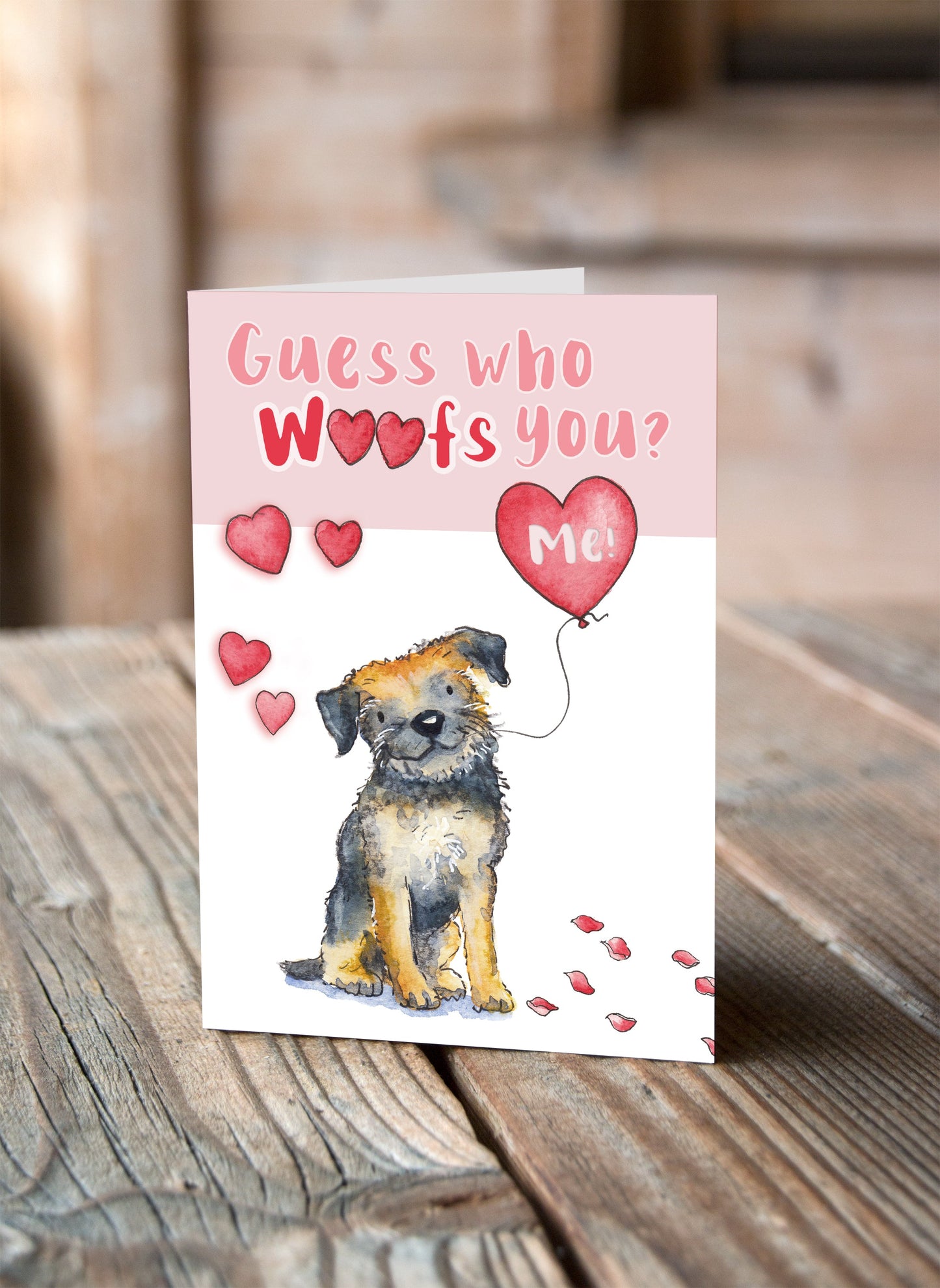 Border Terrier Valentine's Card