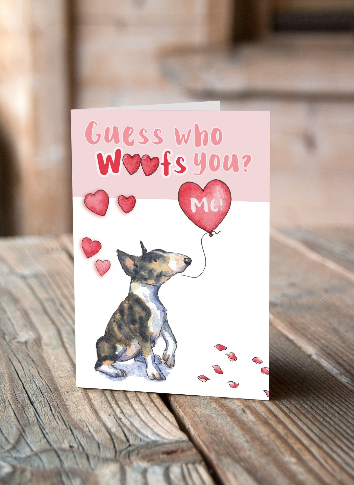 Bull Terrier Valentine's Card