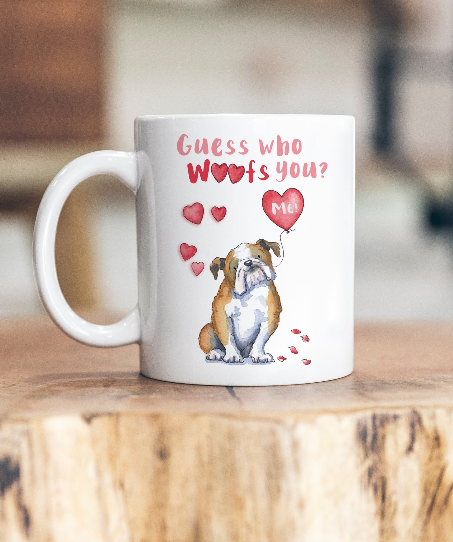 Bulldog Guess Who Woofs You Ceramic Mug
