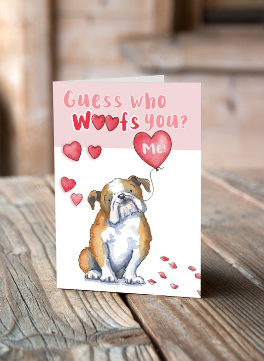 Bulldog Valentine's Card