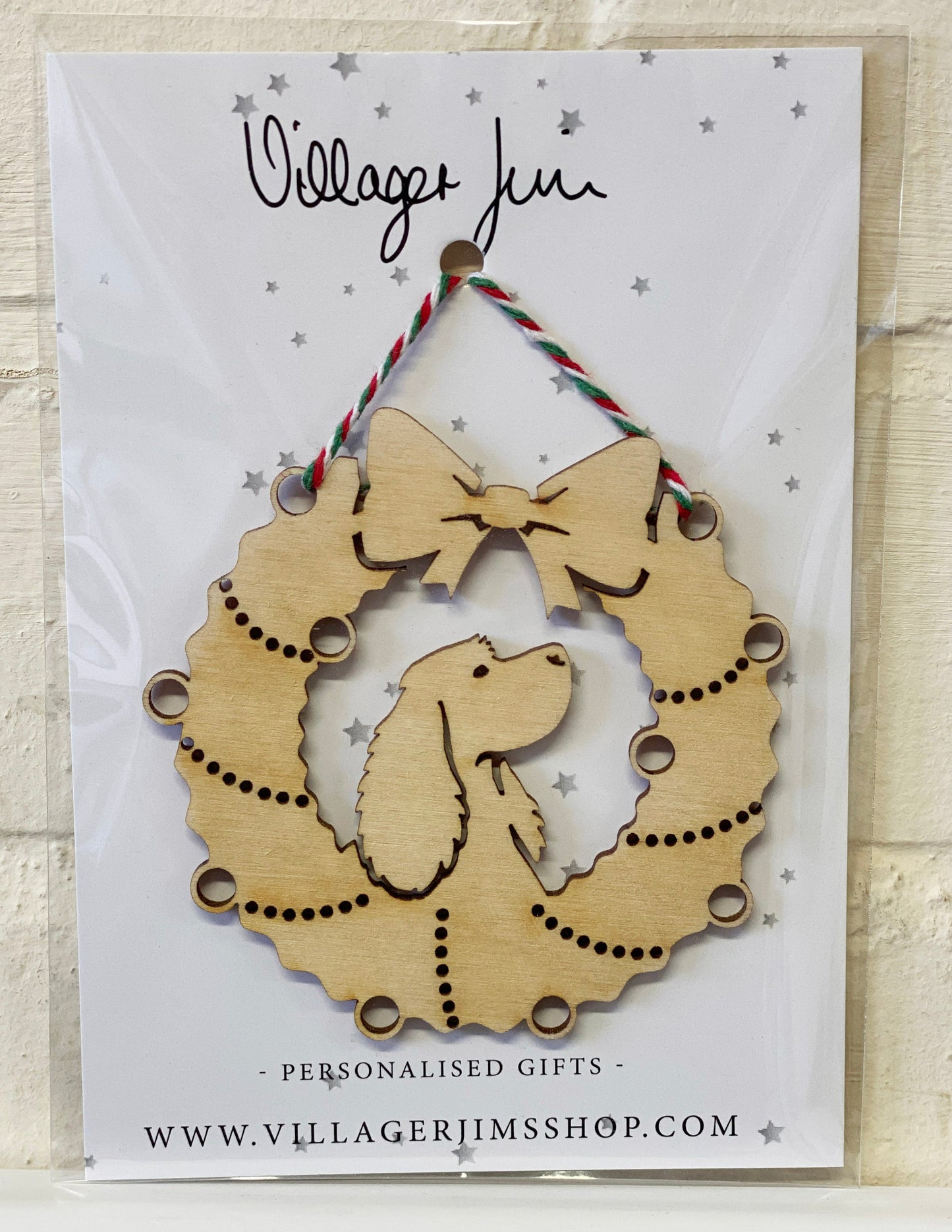 Cocker Spaniel - Wooden Wreath Bauble