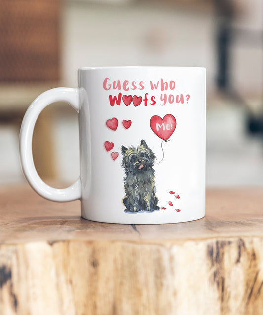 Cairn Terrier Black Guess Who Woofs You Ceramic Mug