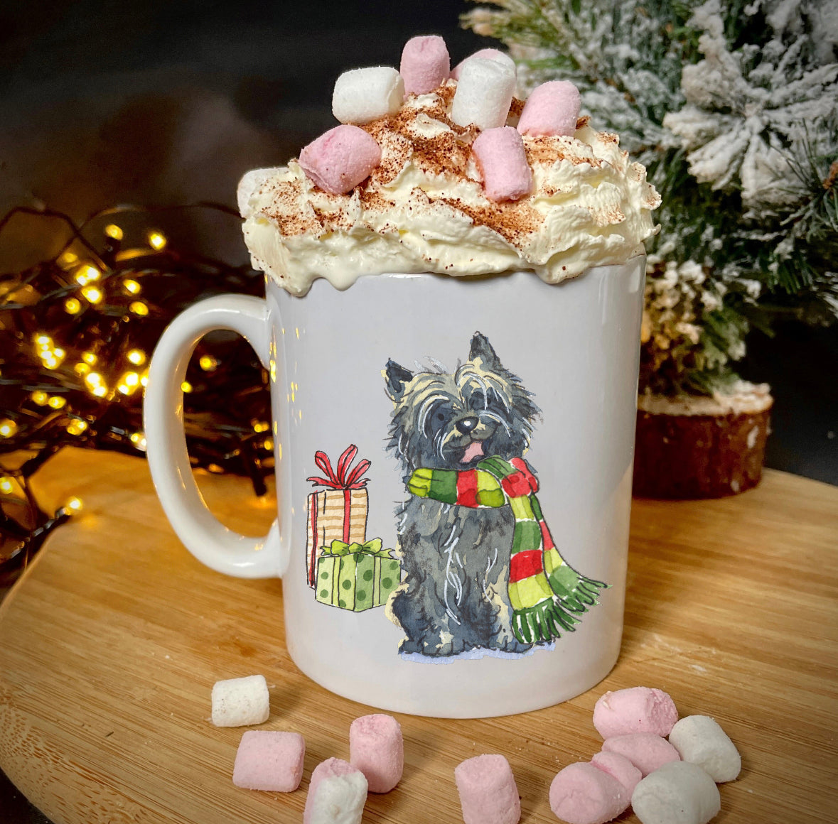 Cairn Terrier Black Christmas Ceramic Mug