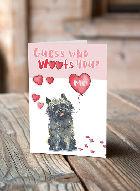 Cairn Terrier Black Valentine's Card