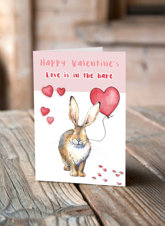 Love is in the Hare Valentine's Card