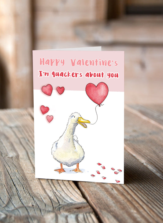 I'm Quackers About You Valentine's Card