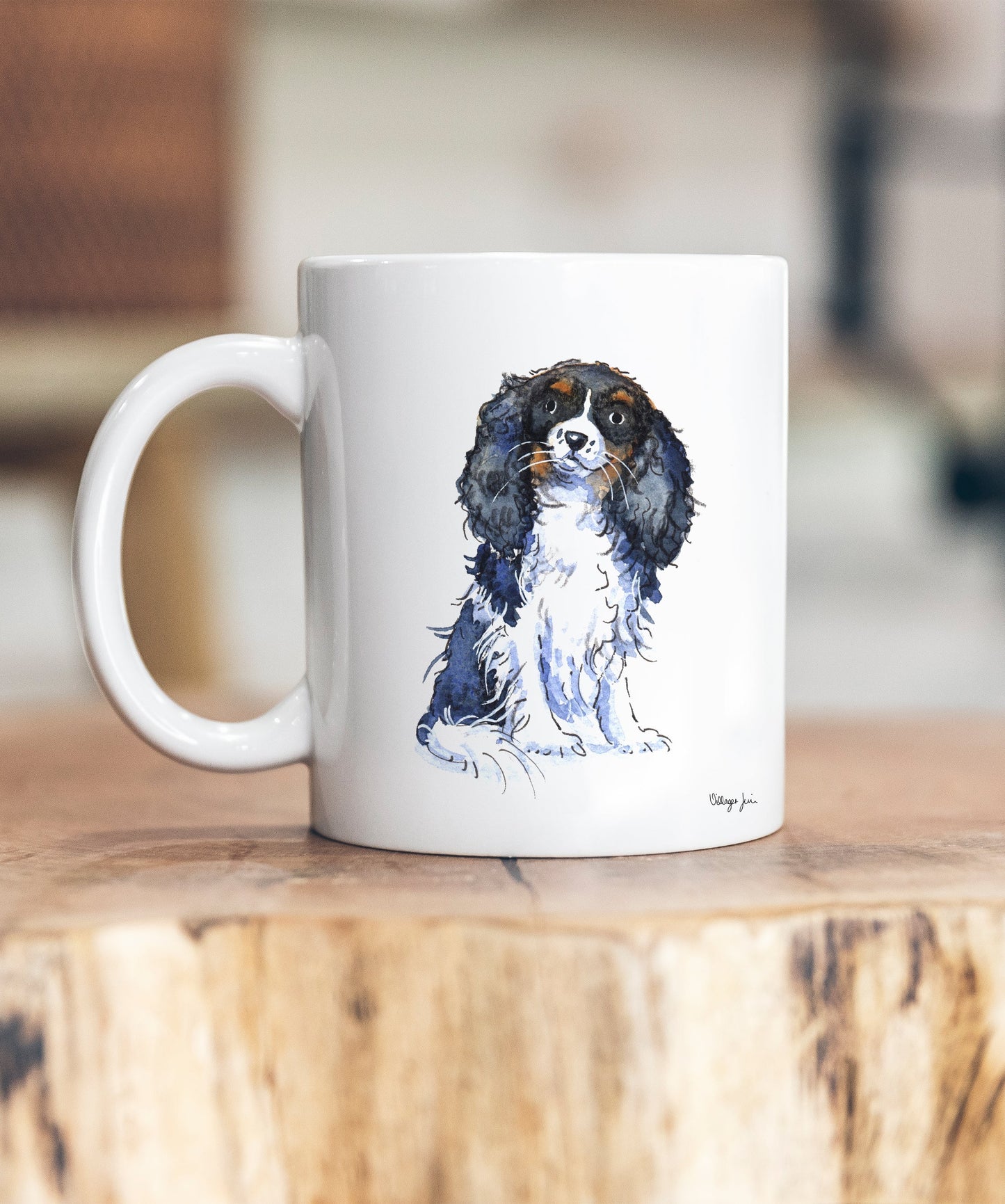 Cavalier King Charles Spaniel Black & White Ceramic Mug