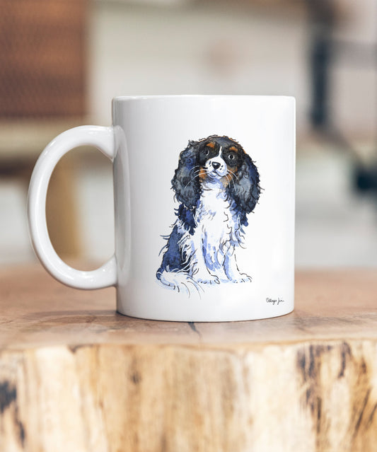 Cavalier King Charles Spaniel Black & White Ceramic Mug