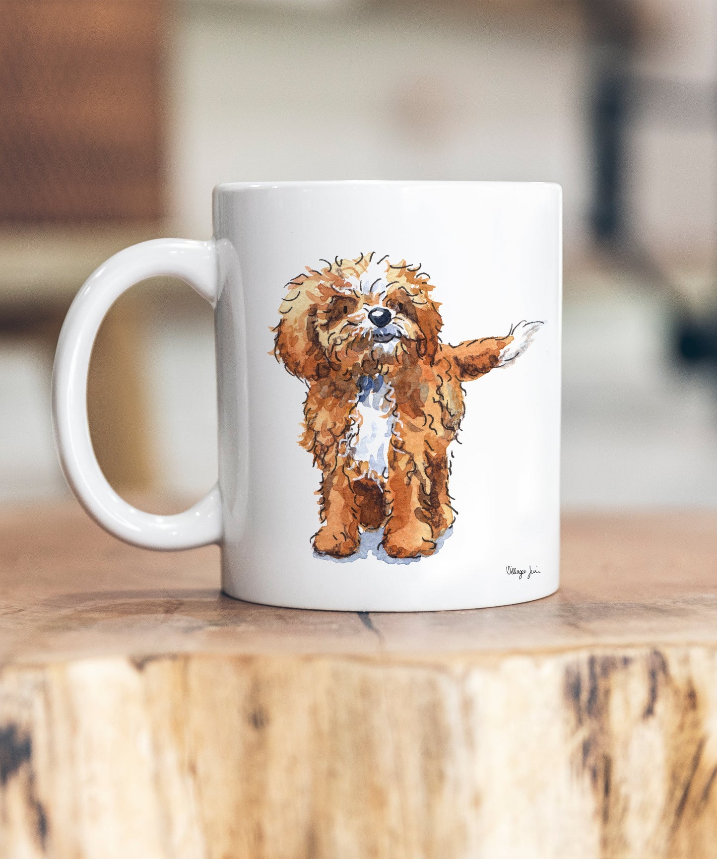 Cavapoo Red & White Ceramic Mug