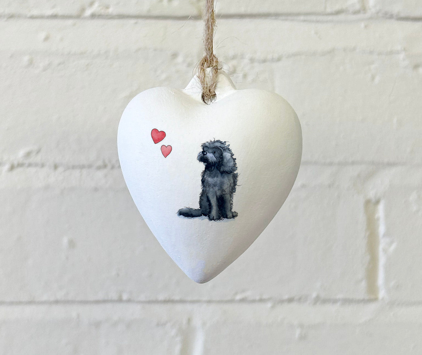 Cockapoo Ceramic Heart Bauble