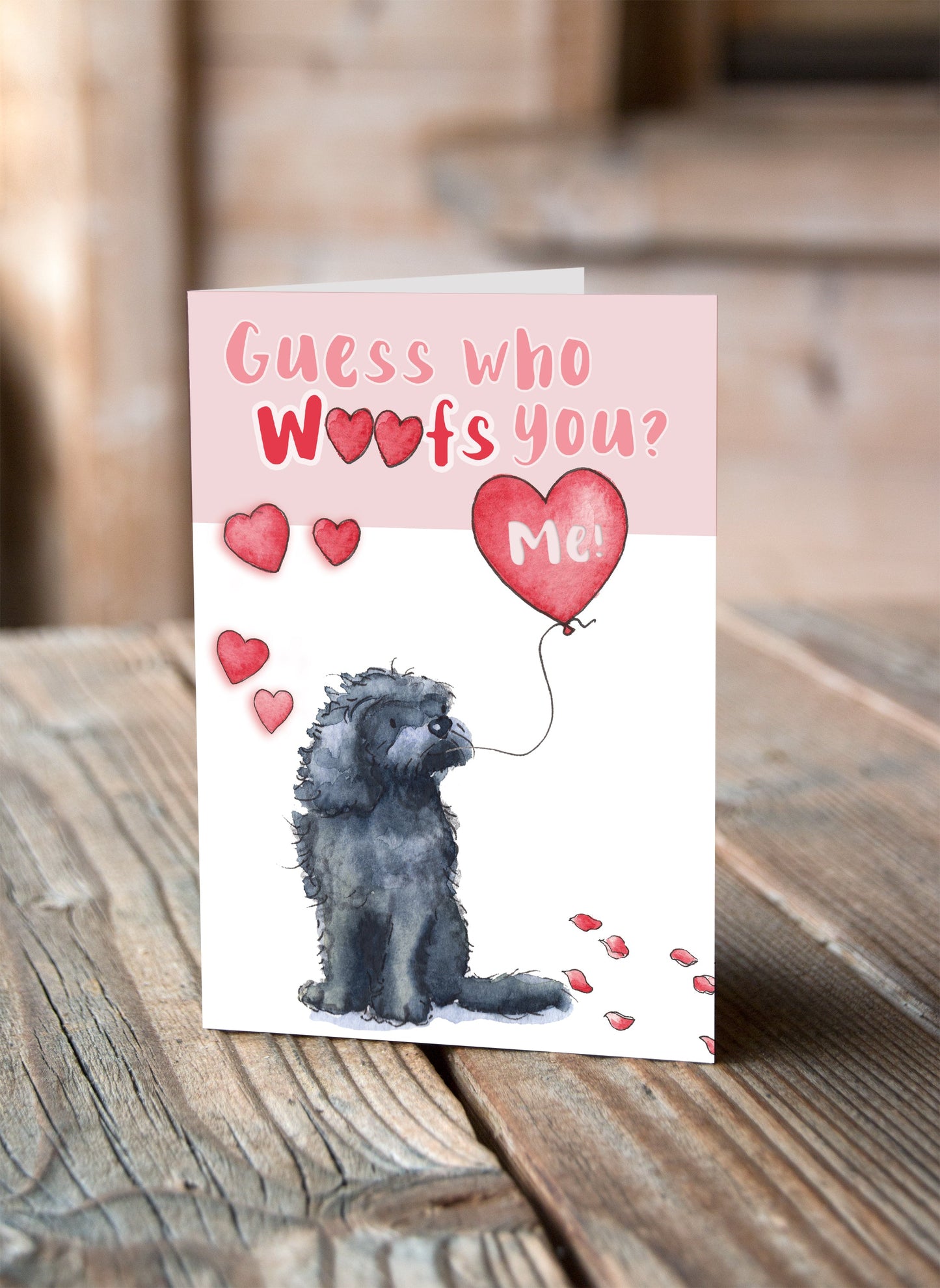 Cockapoo Black Valentine's Card