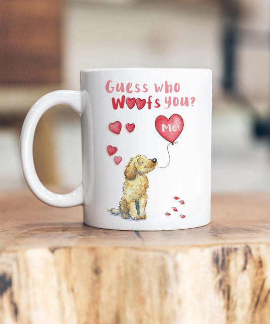 Cockapoo Blonde Guess Who Woofs You Ceramic Mug