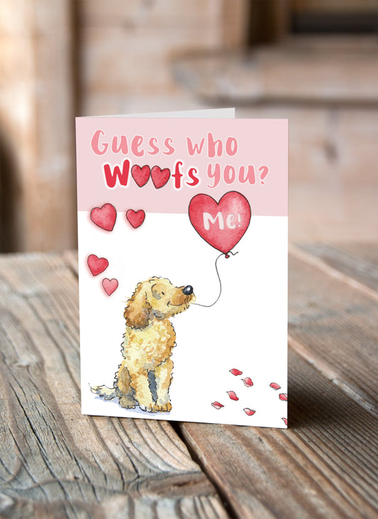 Cockapoo Blonde Valentine's Card