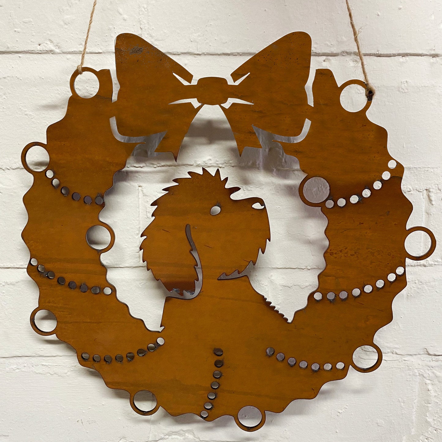 Cockapoo Festive Wreath - Rustic Festive Decoration - Solid Steel