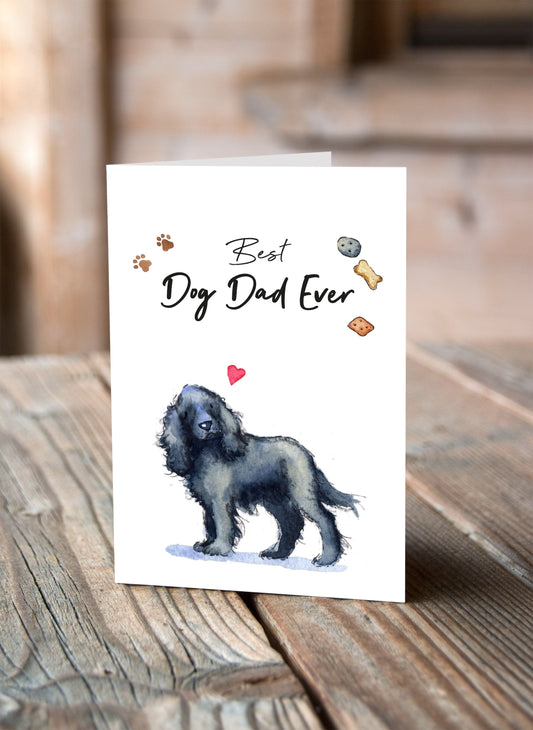 Best Dog Dad Cocker Black Greeting Card