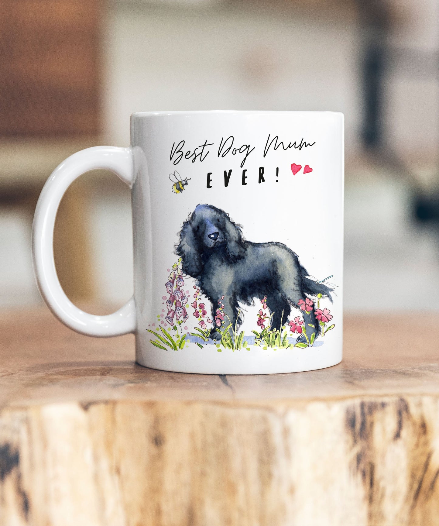 Best Dog Mum Cocker Black Ceramic Mug