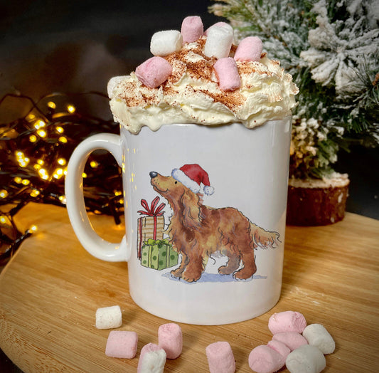 Cocker Tan Christmas Ceramic Mug