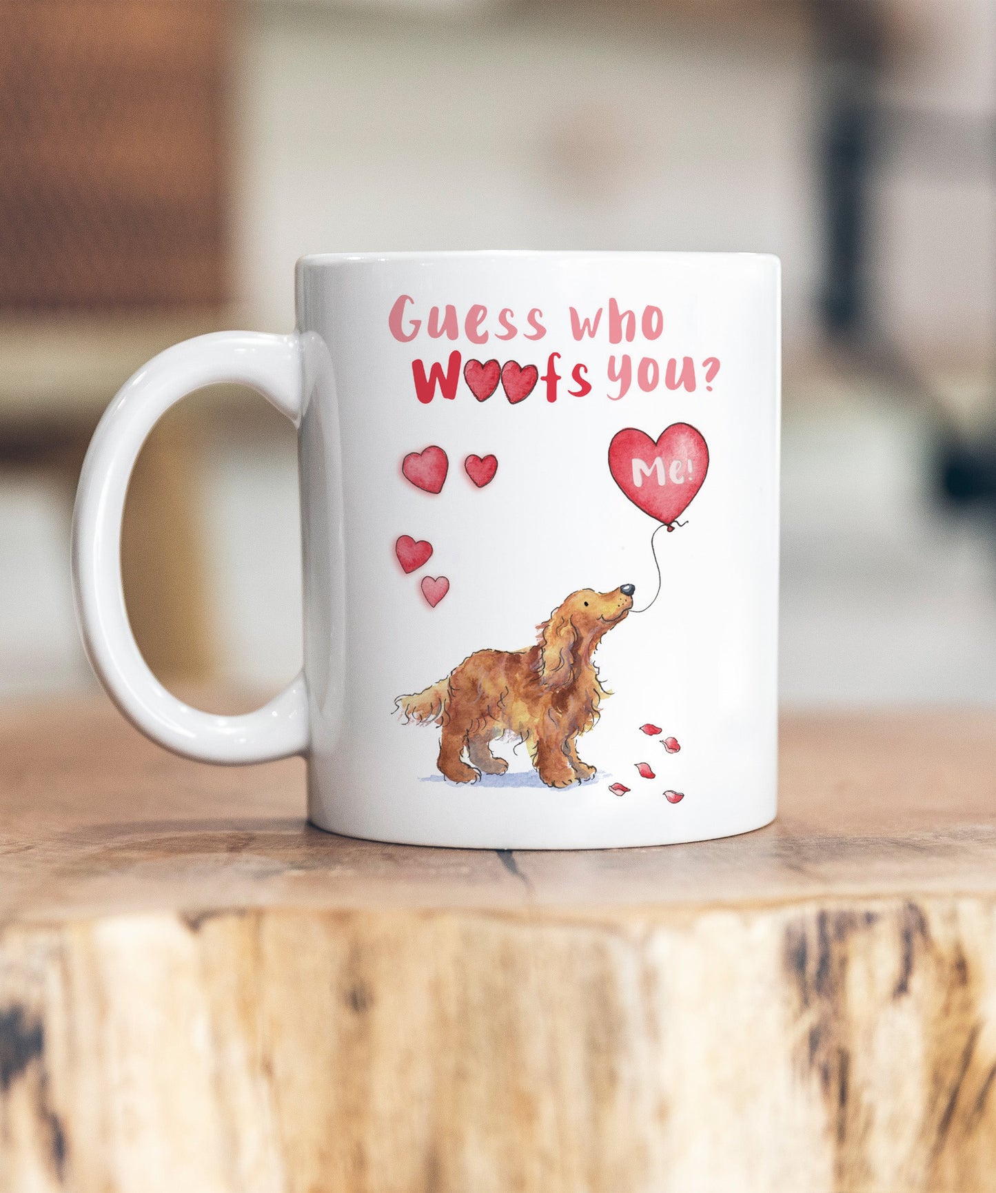 Cocker Tan Guess Who Woofs You Ceramic Mug