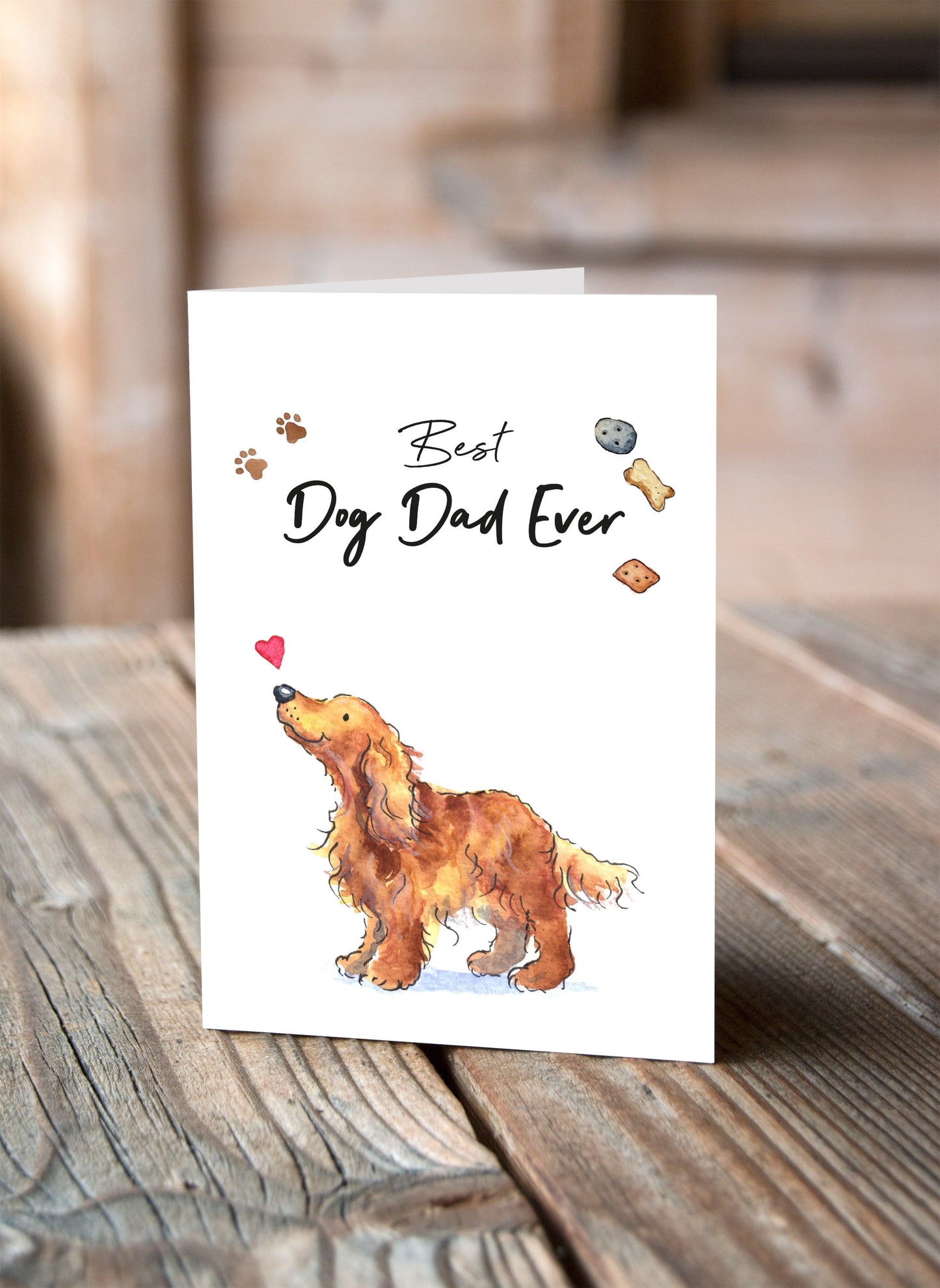 Best Dog Dad Cocker Tan Greeting Card