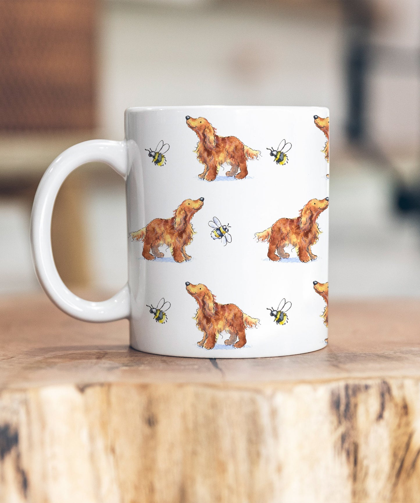 Cocker Tan and Bee Ceramic Mug