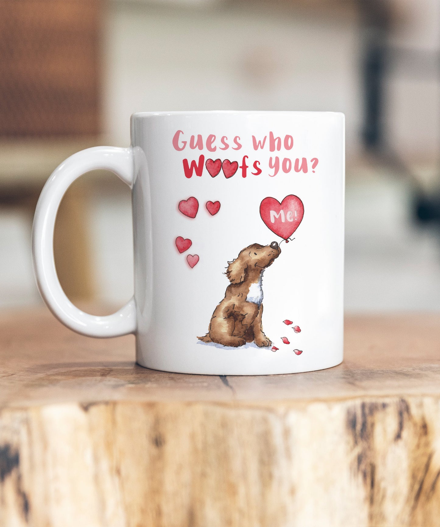 Cocker (Working) Guess Who Woofs You Ceramic Mug