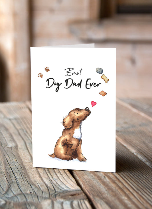 Best Dog Dad Cocker (Working) Greeting Card