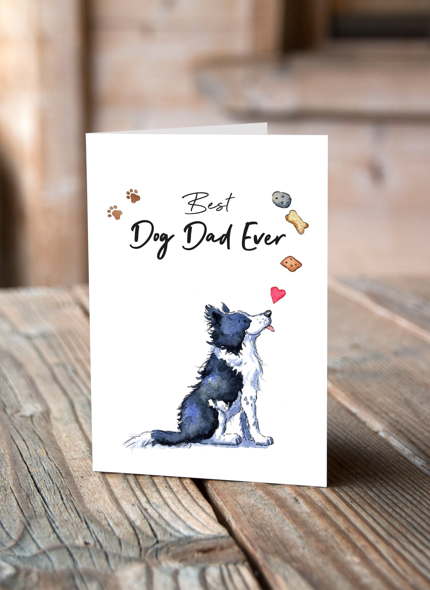 Best Dog Dad Collie Greeting Card