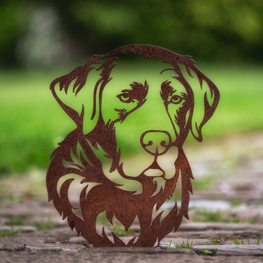 Labrador - Rustic Rusted Pet Garden Sculpture - Solid Steel