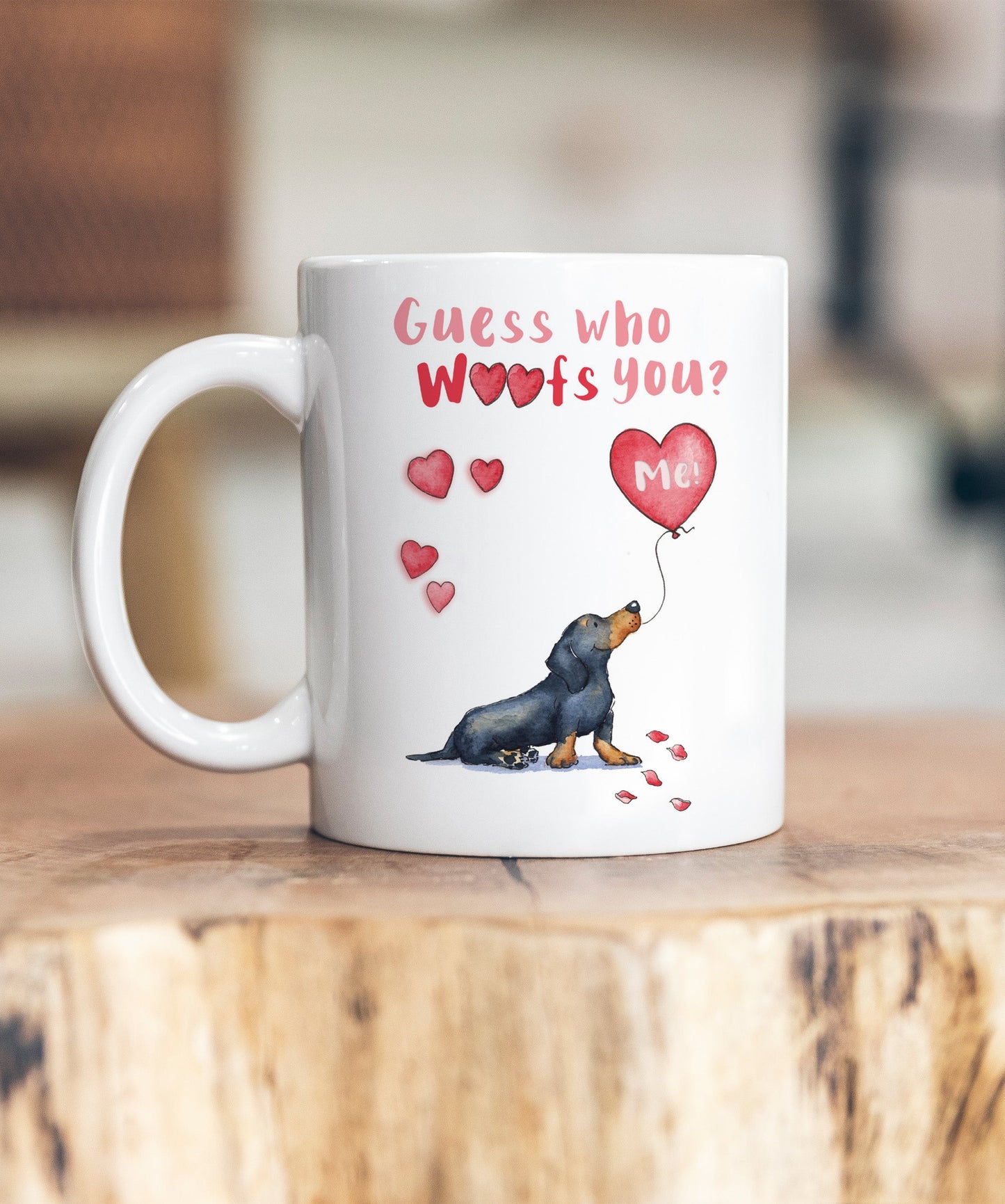 Dachshund Guess Who Woofs You Ceramic Mug