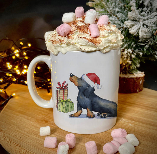 Dachshund Black Christmas Ceramic Mug