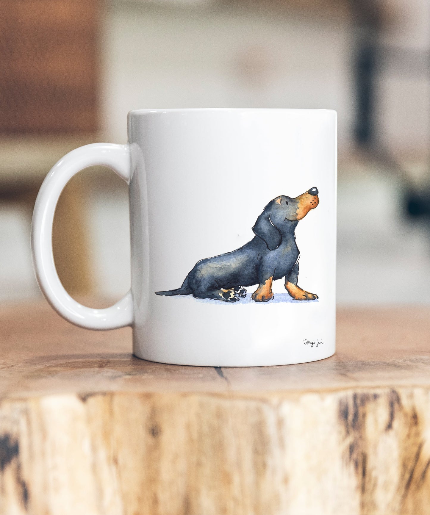 Dachshund Black Ceramic Mug