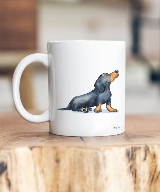 Dachshund Black Ceramic Mug