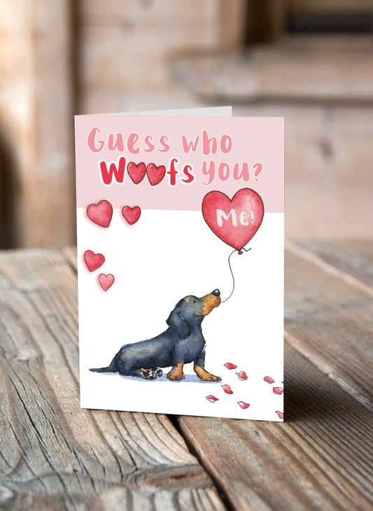 Dachshund Valentine's Card