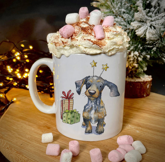 Dachshund Dapple Christmas Ceramic Mug