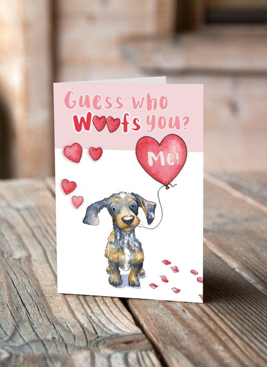 Dachshund Dapple Valentine's Card