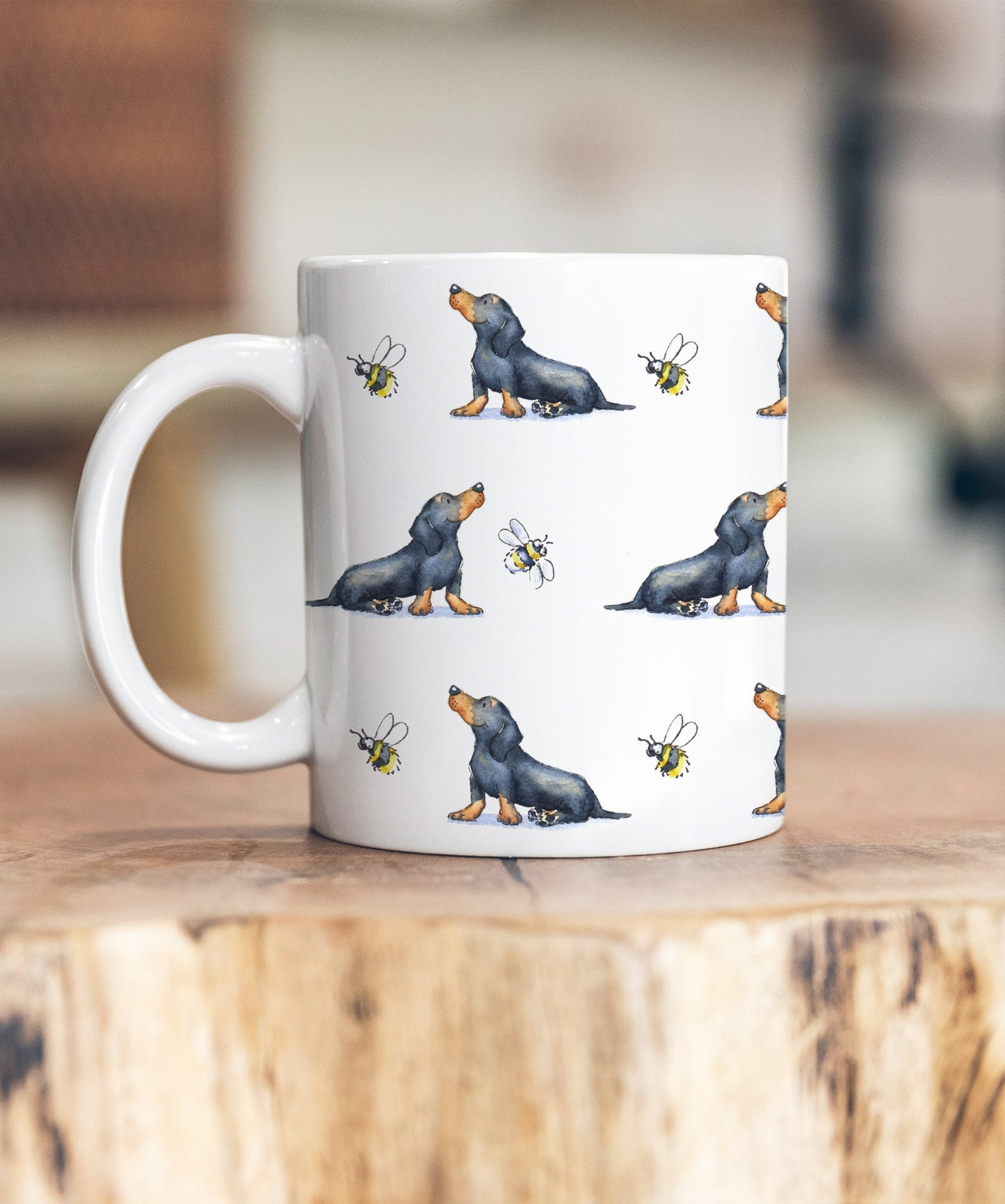 Dachshund and Bee Ceramic Mug