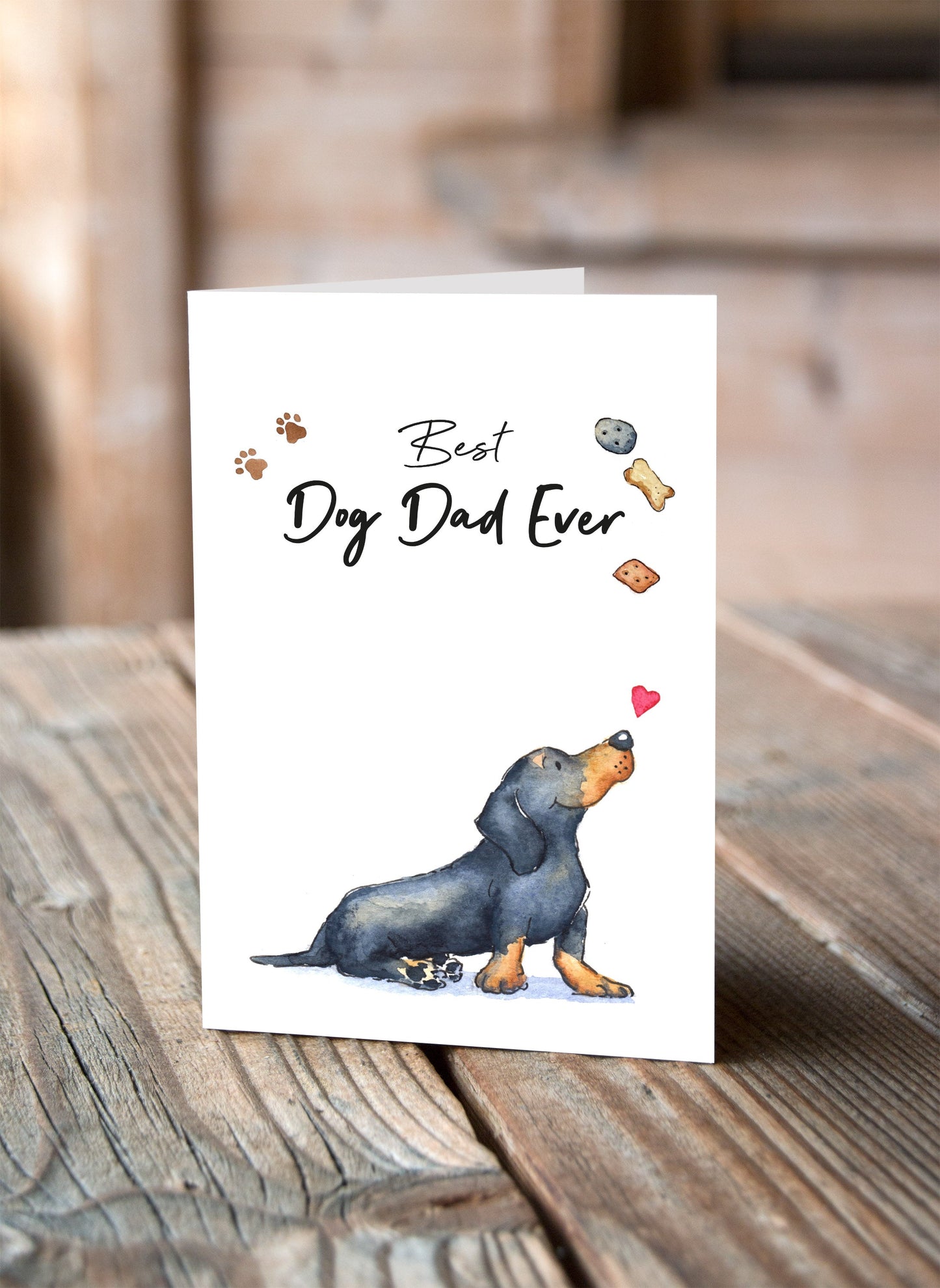 Best Dog Dad Dachshund Greeting Card