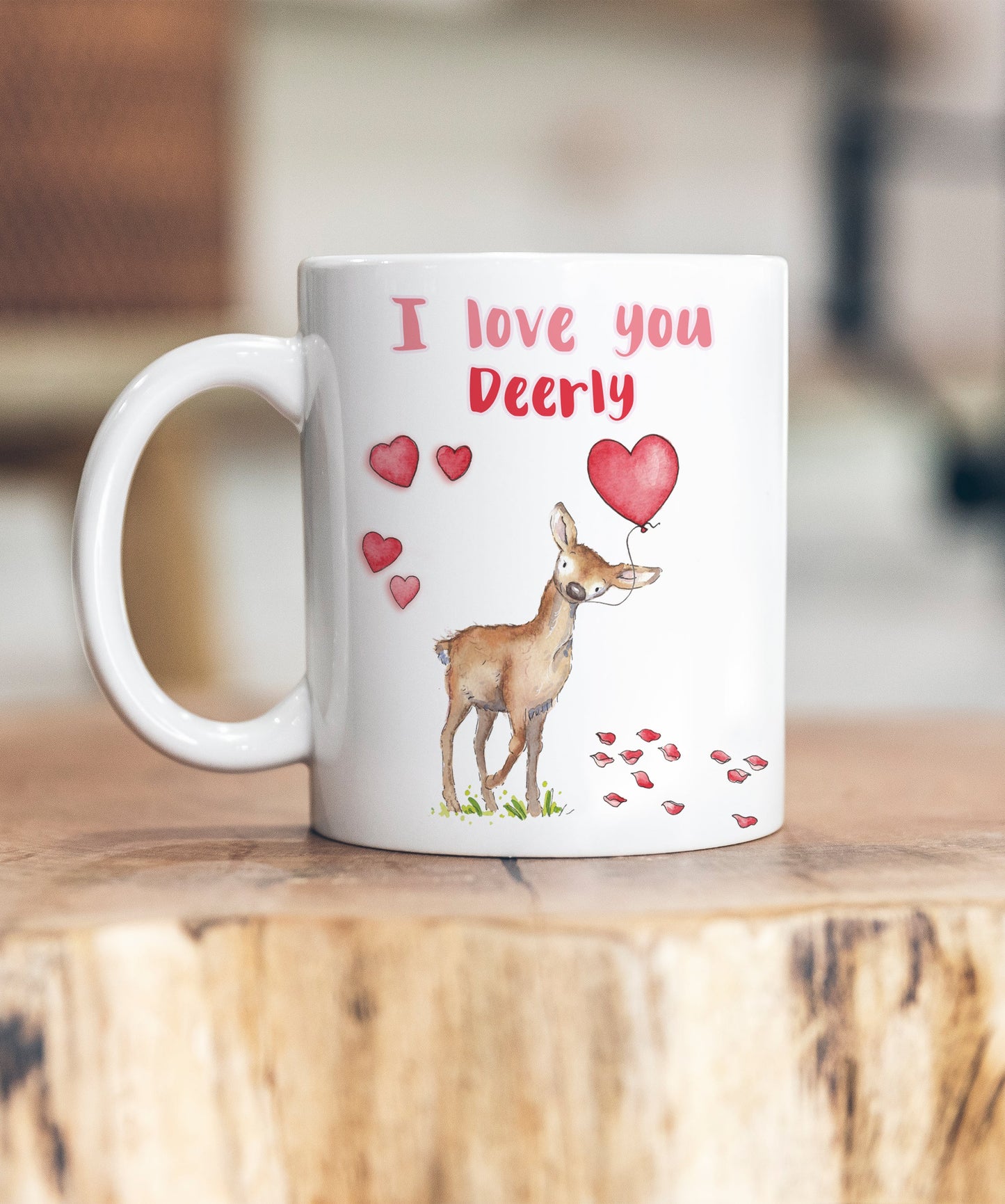 I Love You Deerly Valentine's Ceramic Mug