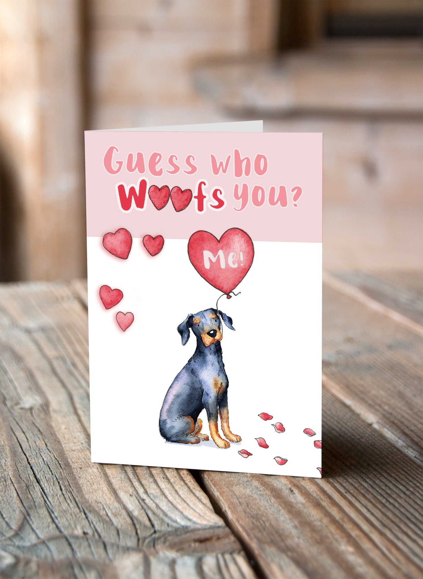 Doberman Valentine's Card