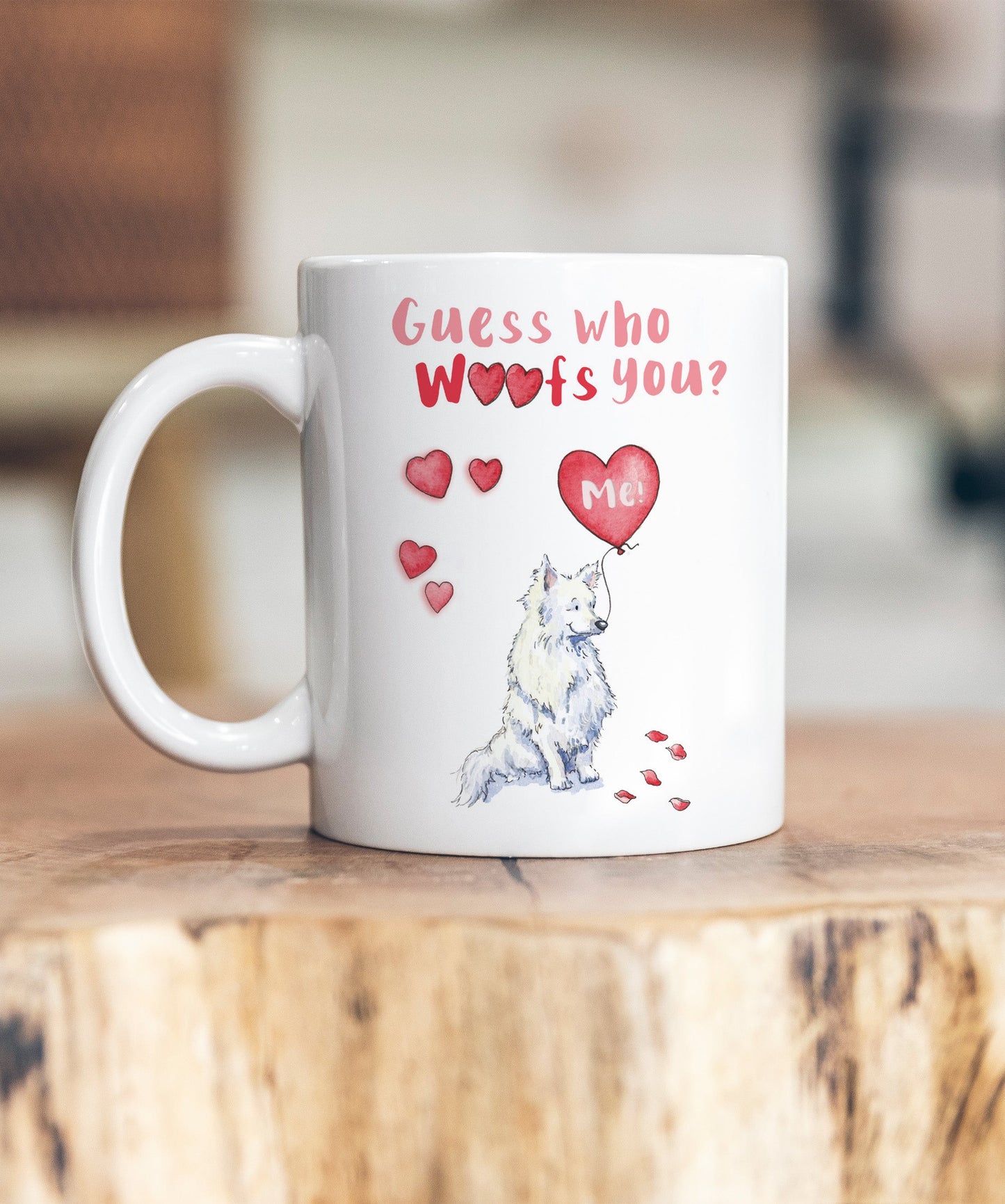 Eskie Guess Who Woofs You Ceramic Mug