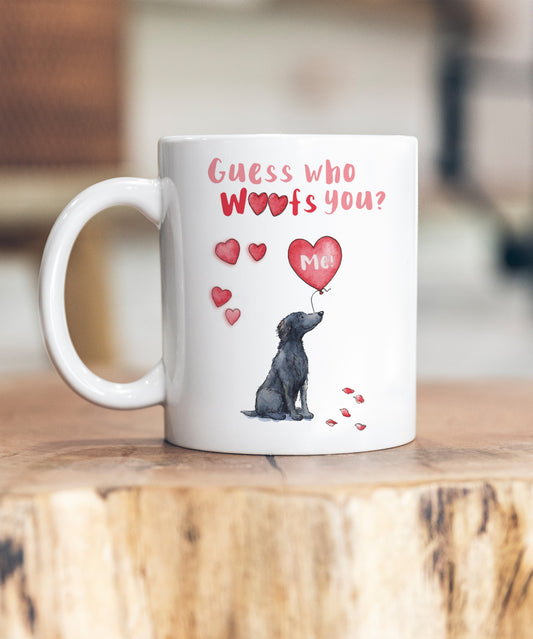 Flat Coated Retriever Guess Who Woofs You Ceramic Mug