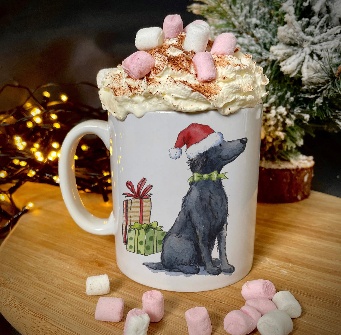 Flat Coated Retriever Christmas Ceramic Mug