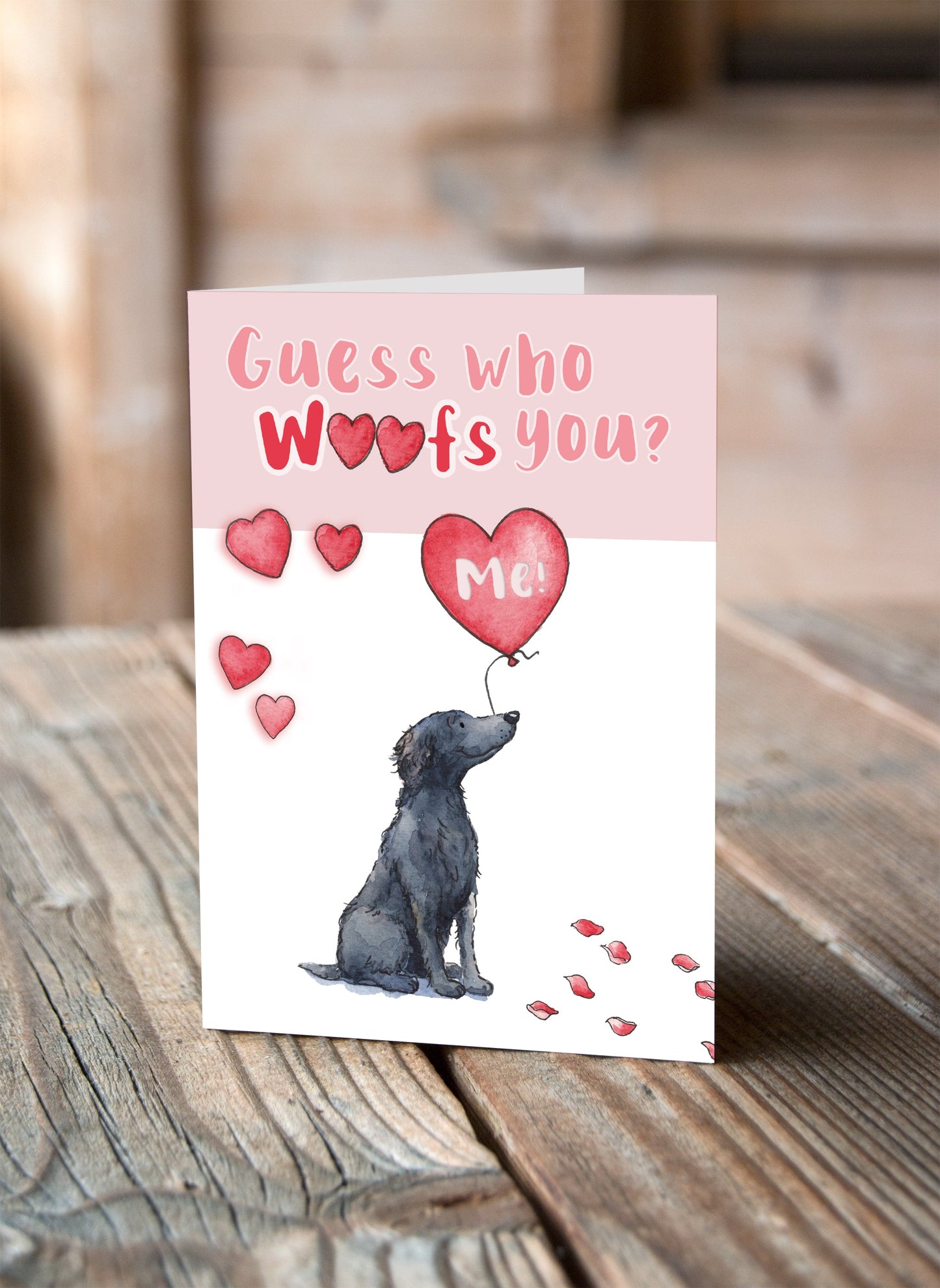 Flat Coated Retriever Valentine's Card