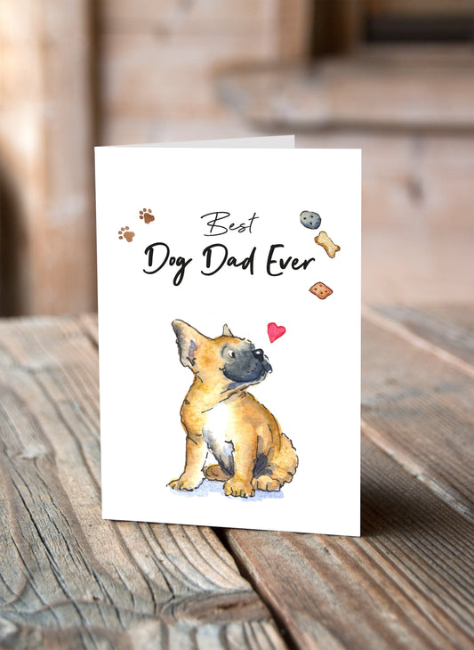 Best Dog Dad Frenchie Greeting Card