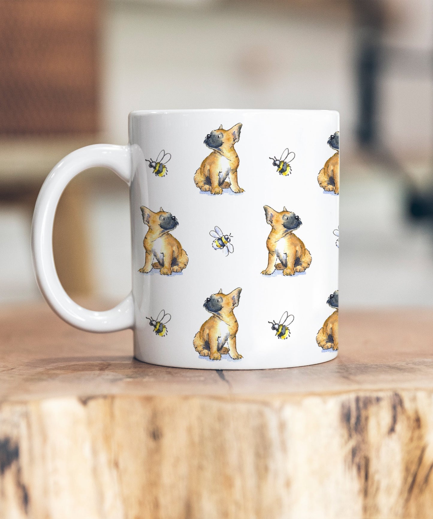 Frenchie and Bee Ceramic Mug