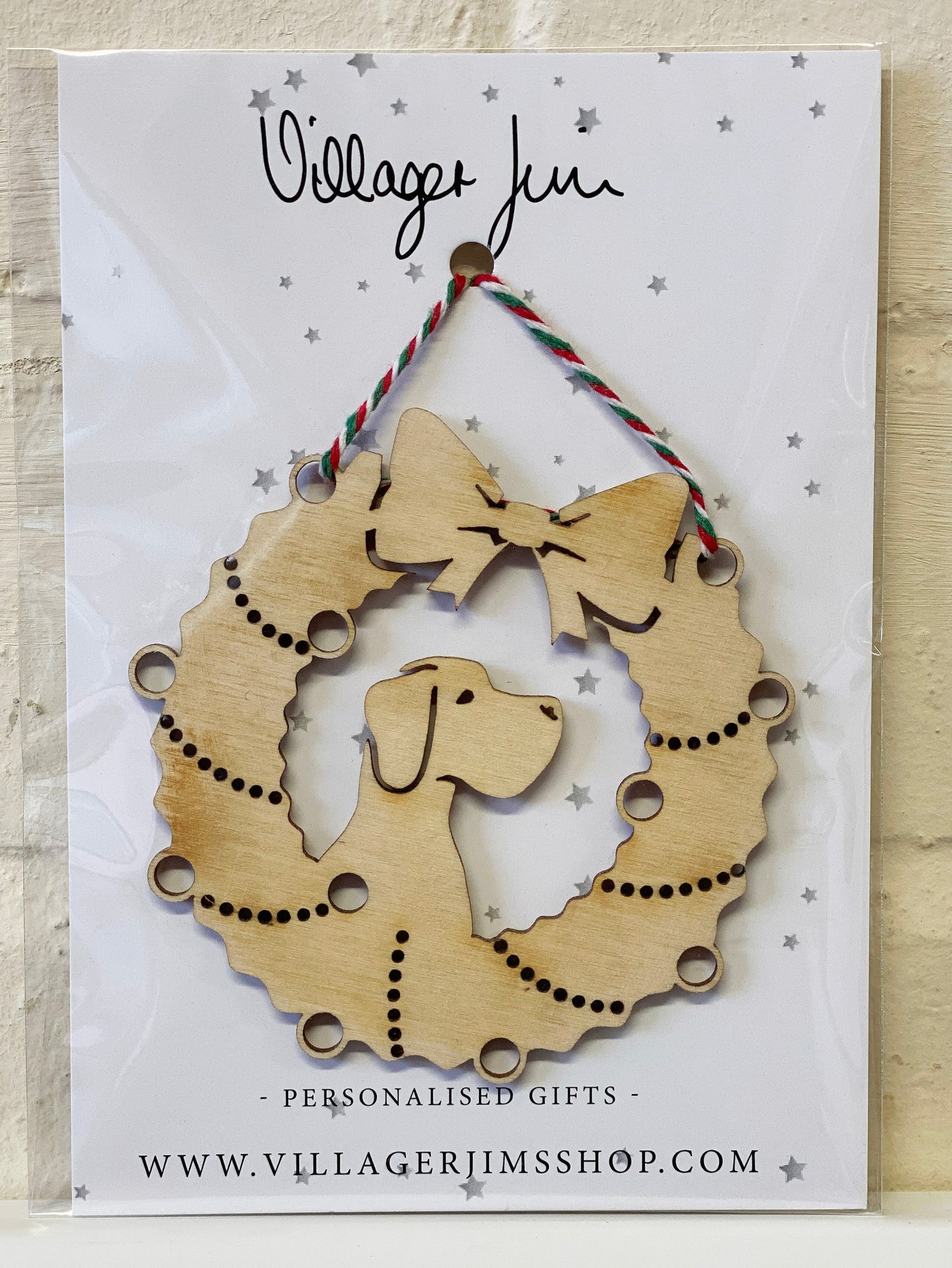 Great Dane - Wooden Wreath Bauble