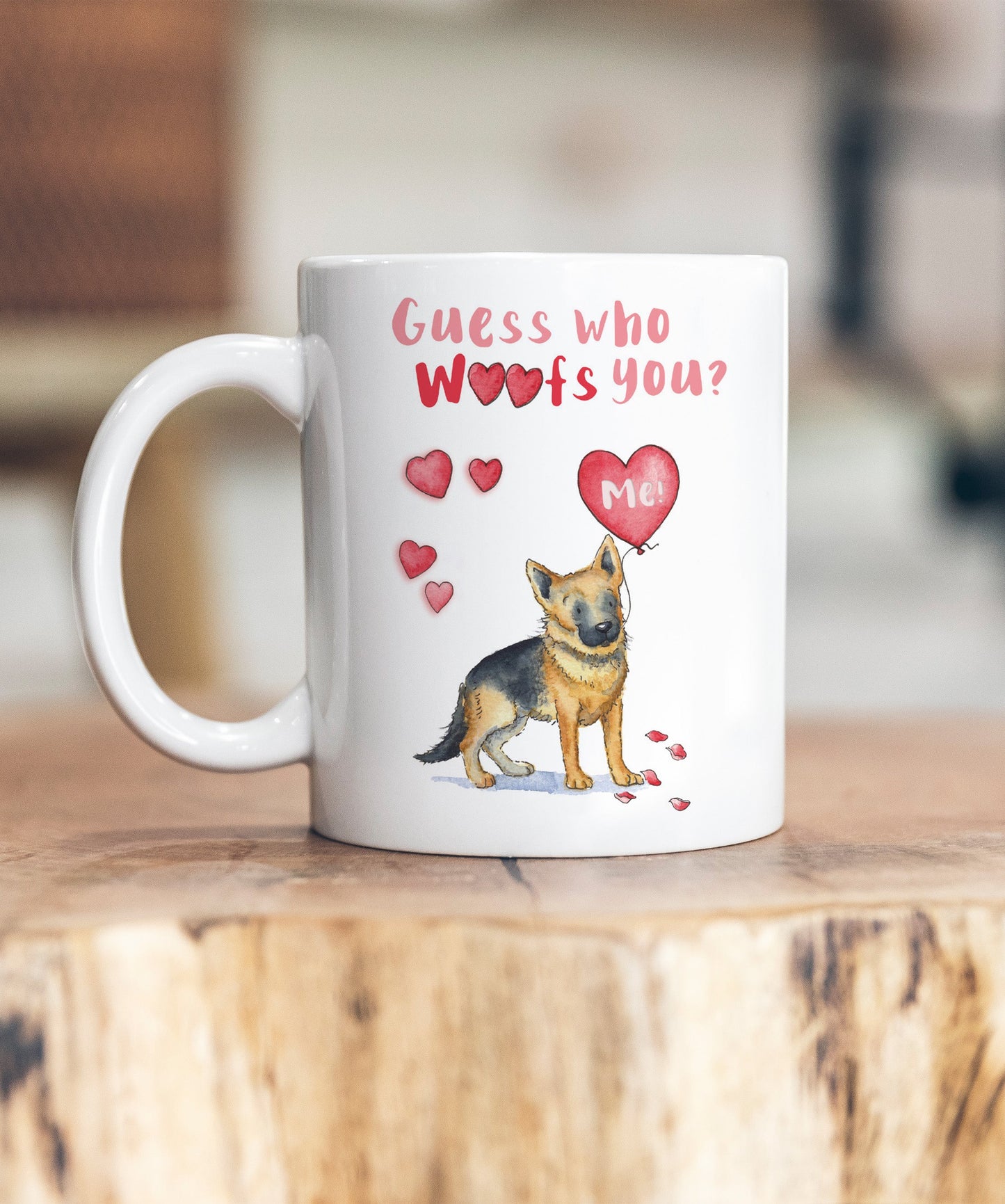 German Shepherd Guess Who Woofs You Ceramic Mug