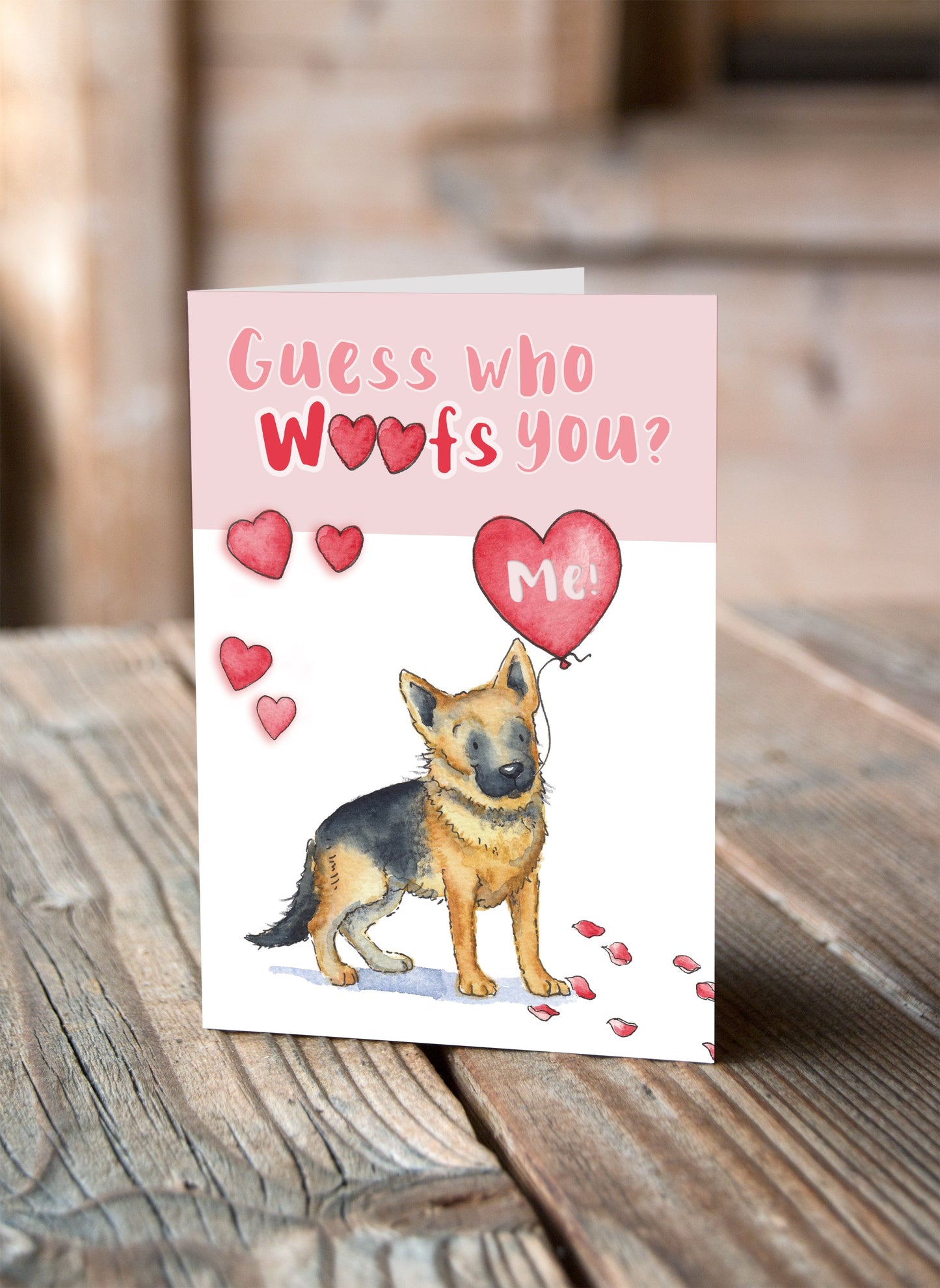 German Shepherd Valentine's Card